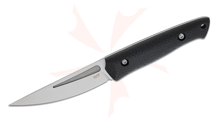 Work Tuff Gear Ninjuko Gen 2 Fixed Blade Knife 4 inch AEB-L Satin Puukko Blade, Black Gator Grip G10 Handles, Carbon Fiber Kydex Sheath