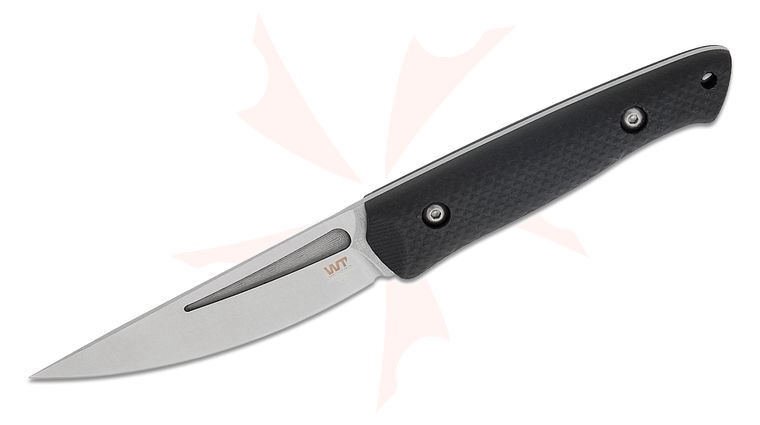 Work Tuff Gear Ninjuko Gen 2 Fixed Blade Knife 4 inch AEB-L Stonewashed Puukko Blade, Black Gator Grip G10 Handles, Carbon Fiber Kydex Sheath