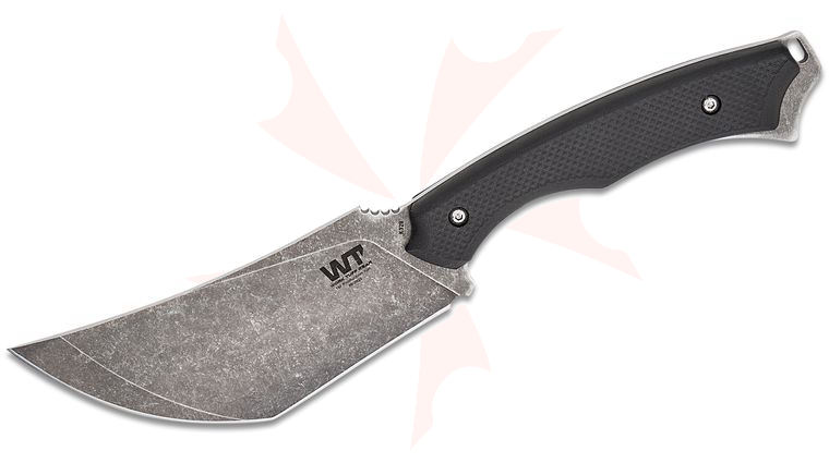 Work Tuff Gear Panthera Fixed Blade Knife 6 inch K329 Apocalyptic Modified Tanto Blade, Black G10 Handles, Kydex Sheath