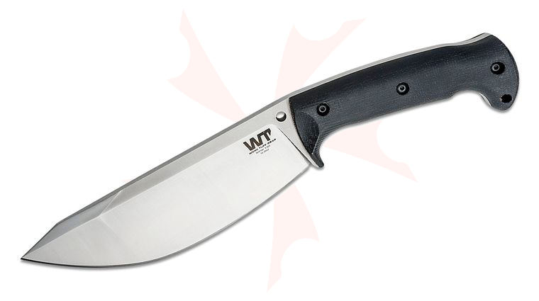 Work Tuff Gear Nomad Field Knife 7 inch K340 Satin Fixed Blade, Black Canvas Micarta Handles, Kydex Sheath