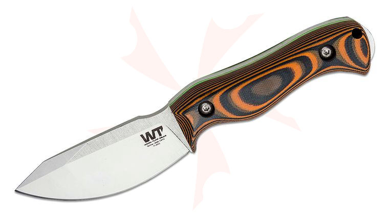 Work Tuff Gear Nomad EDC 3.5 inch N690 Satin Finish Fixed Blade, Black and Orange G10 Handles, Kydex Sheath