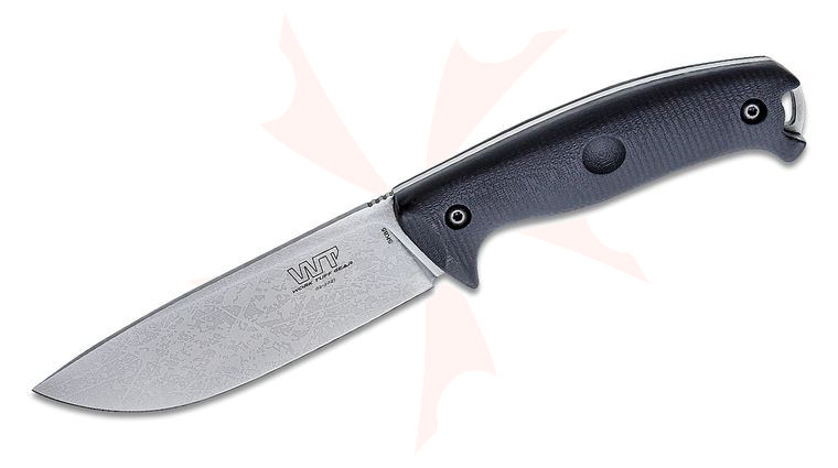 Work Tuff Gear Red Wolf 5 inch SK85 Splatter Finish Fixed Blade, Black G10 Handles, Kydex Sheath
