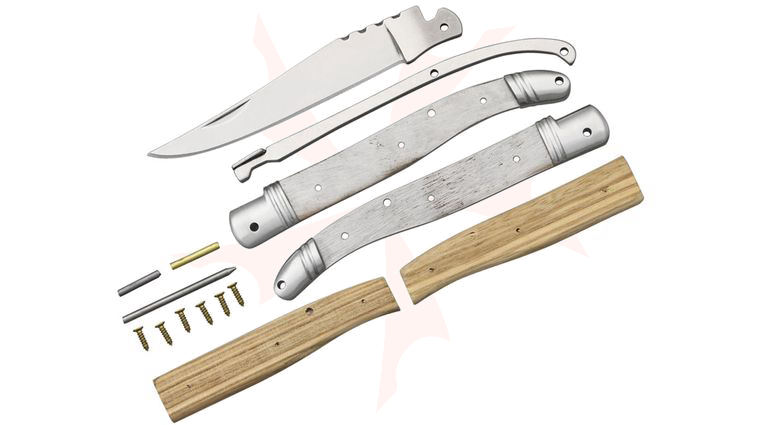 Knifemaking Kit, 4 inch Stainless Steel Blade, Wood Handles