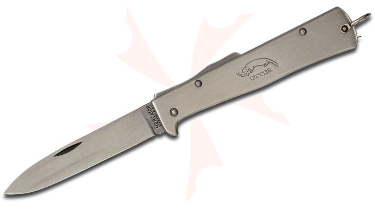 Otter Mercator Solingen K55 Lockback Folding Knife 3.5 inch Plain Stainless Steel Blade and Handles