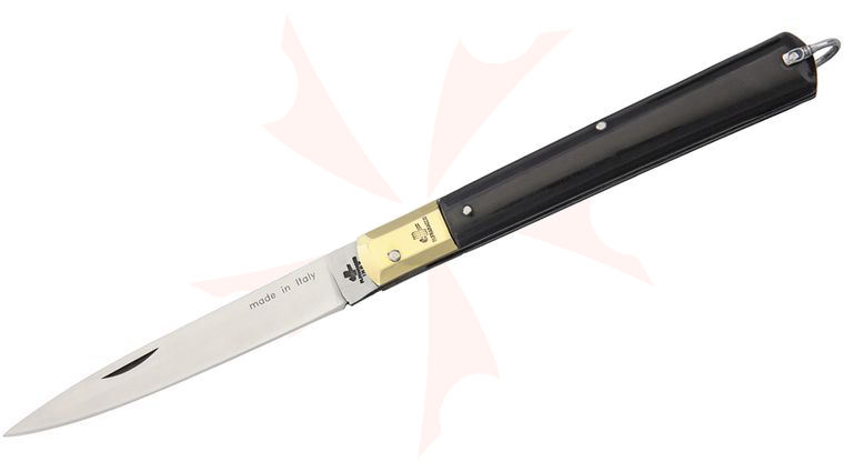 Italian Custom Knives Stiletto Folding Knife 3.86 inch Plain Blade, Zytel Handles