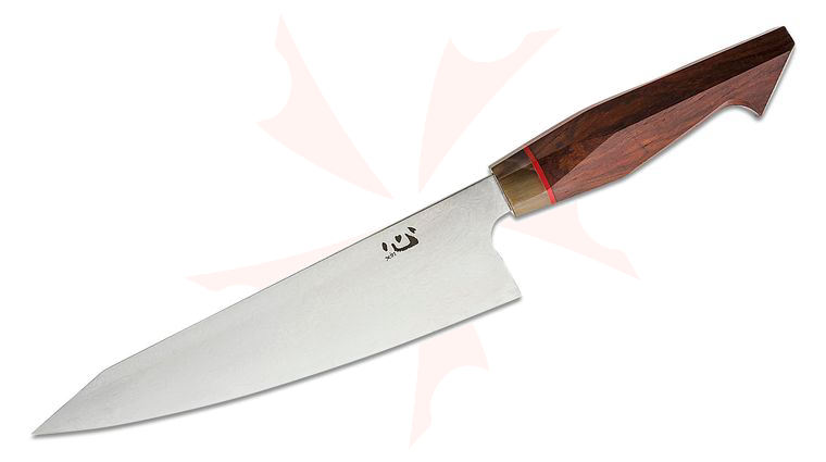 Xin Cutlery XinCraft Chef's Knife 9 inch Mirror Polished VG-10 Core Damascus Blade, Rosewood Handle w/ White Buffalo Horn Bolster