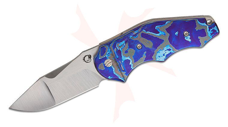 YAN Knives GTC Cabot SLT Flipper Knife 3 inch CPM-S90V Satin Compound Clip Point Blade, Chad Nichols Zircuti Handles and Clip