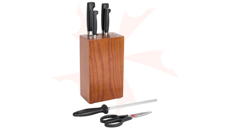 Zwilling J.A. Henckels Four Star Eco 7 Piece Magnetic Block Set, Brown Ash Wood