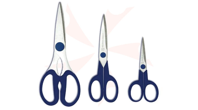 Zwilling J.A. Henckels Multi Purpose 3-Piece Scissors Set, Blue Plastic Handles