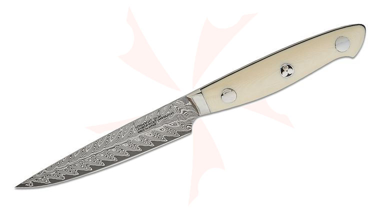 Zwilling J.A. Henckels Bob Kramer Cumulus 4 inch Damascus Paring Knife, White Linen Micarta Handles