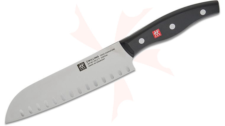 Zwilling J.A. Henckels TWIN Signature 7 inch Santoku Knife, Hollow Edge