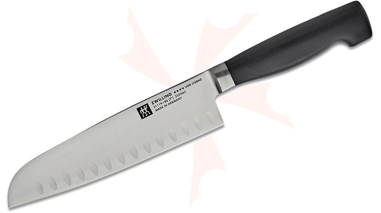 Zwilling J.A. Henckels TWIN Four Star 7 inch Santoku Knife, Hollow Edge