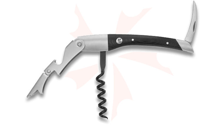 Zwilling J.A. Henckels Sommelier Waiter's Knife, Stainless Steel Handles with Black Micarta Inlays