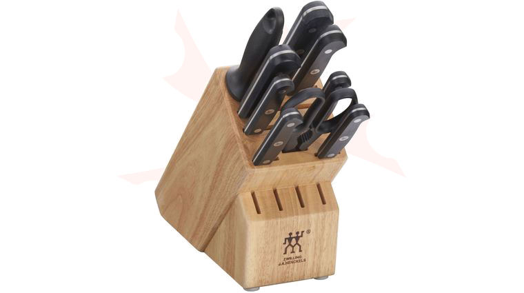 Zwilling J.A. Henckels Gourmet 10 Piece Block Set, Black POM Handles