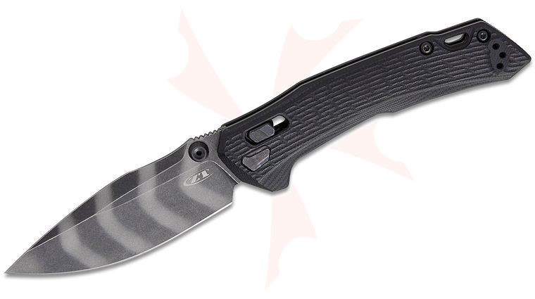 Zero Tolerance Model 0203BLKTS DuraLock Folding Knife 4 inch CPM-M4 Tiger Stripe Drop Point Blade, Black Textured G10 Handles