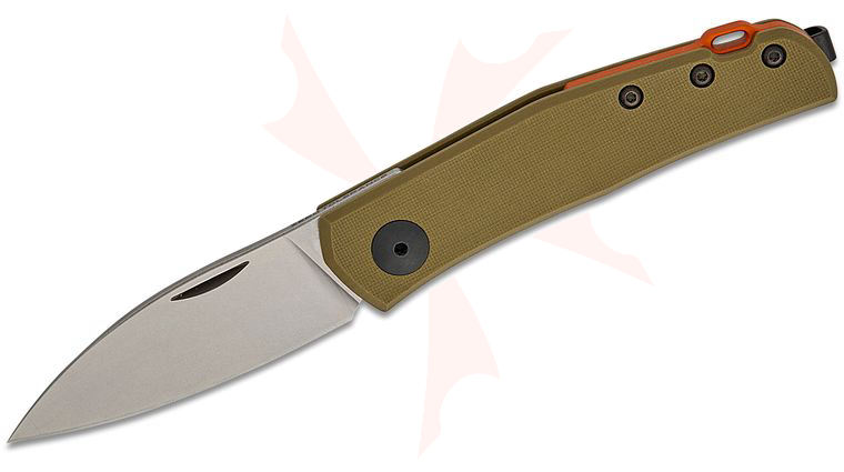 Zero Tolerance 0235OLG10 Jens Anso Slipjoint Folding Knife 2.6 inch CPM-20CV Stonewashed Spear Point Blade, Olive G10 Handles