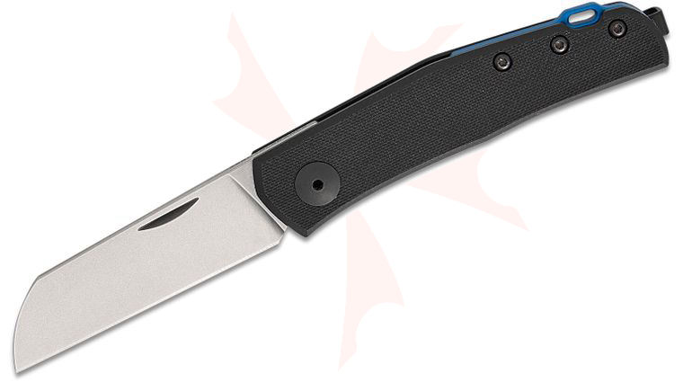 Zero Tolerance 0230BLKG10 Jens Anso Slipjoint Folding Knife 2.6 inch CPM-MagnaCut Sheepsfoot Blade, Black G10 Handles with Blue Aluminum Backspacer