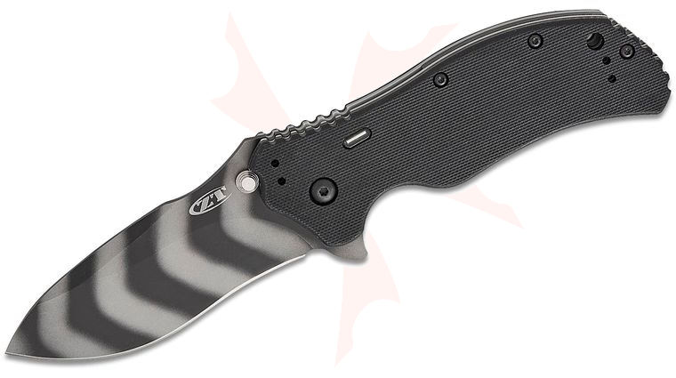 Zero Tolerance Model 0350TSTR Assisted Flipper Knife 3.25 inch S30V Tiger Stripe Plain Blade, Black G10 Handles with Tritium Insert