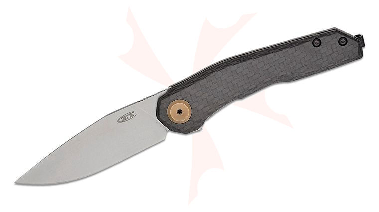 Zero Tolerance 0545 Flipper Knife 3.2 inch CPM-MagnaCut Stonewashed Drop Point Blade, Carbon Fiber and Titanium Handles