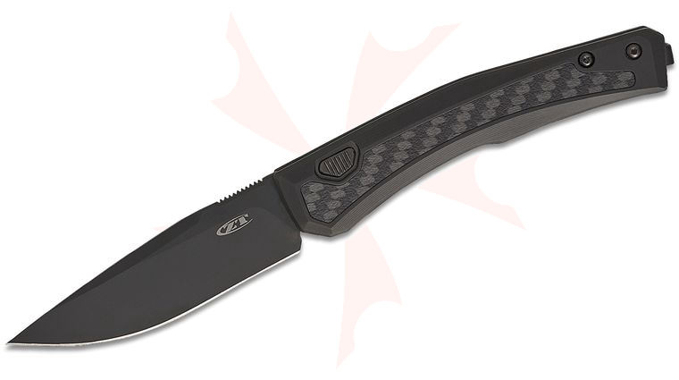 Zero Tolerance 0556BLK AUTO Folding Knife 3.35 inch CPM-MagnaCut Black PVD Drop Point Blade, Black Titanium Handles with Carbon Fiber Inlays