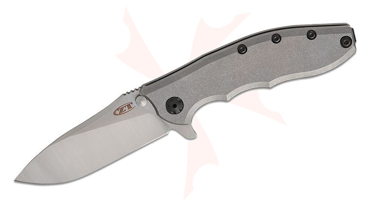 Zero Tolerance 0562TI Hinderer Flipper Knife 3.5 inch CPM-MagnaCut Satin/Stonewashed Plain Blade, Titanium Handles