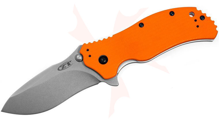 Zero Tolerance Model 0350OR Assisted 3-1/4 inch S30V Plain Blade, Orange G10 Handles