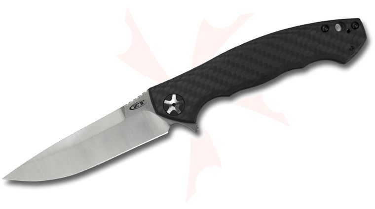 Zero Tolerance 0452CFM390BLU Dmitry Sinkevich Flipper 4.1 inch M390 Two-Tone Blade, Carbon Fiber and Blue Titanium Handles