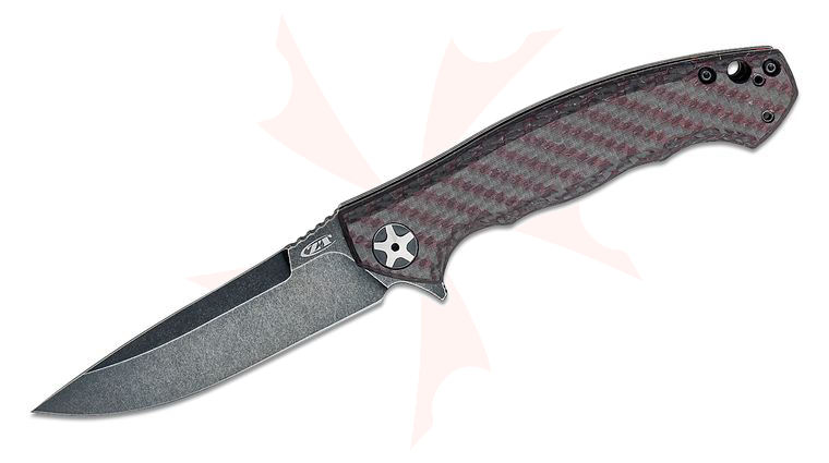 Zero Tolerance 0452RDBW Dmitry Sinkevich Flipper 4.1 inch S35VN BlackWashed Blade, Red Carbon Fiber and BlackWashed Titanium Handles