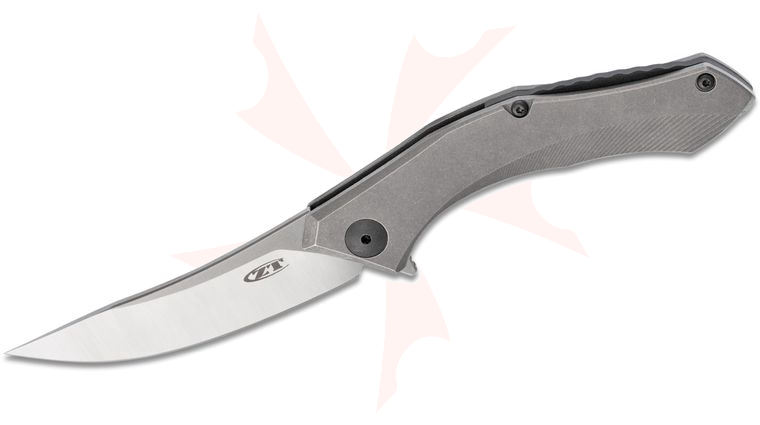 Zero Tolerance 0460TI Dmitry Sinkevich Flipper Knife 3.25 inch CPM-20CV Two-Tone Blade, Stonewashed Titanium Handles