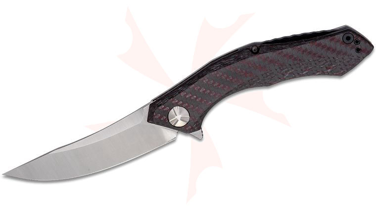 Zero Tolerance 0462 Dmitry Sinkevich Flipper Knife 3.75 inch CPM-20CV Two-Tone Blade, Red Carbon Fiber and Titanium Handles