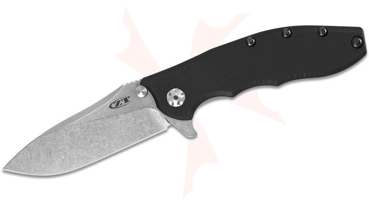 Zero Tolerance Hinderer 0562 Flipper 3.5 inch S35VN Stonewashed Blade, Black G10 and Titanium Handles