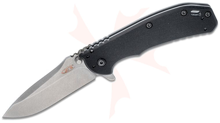 Zero Tolerance Hinderer 0566 Assisted Flipper Knife 3.25 inch S35VN Stonewash Blade, Black G10 with Stainless Steel Back Handle