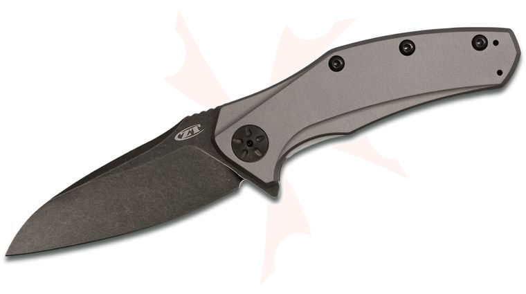 Zero Tolerance 0770GRYBW Assisted Flipper 3.25 inch S35VN Blackwashed Blade, Gray Anodized Aluminum Handles