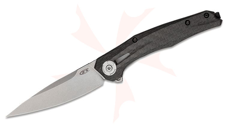 Zero Tolerance 0707 Flipper Knife 3.5 inch CPM-20CV Drop Point Blade, 3D Machined Carbon Fiber and Titanium Handles