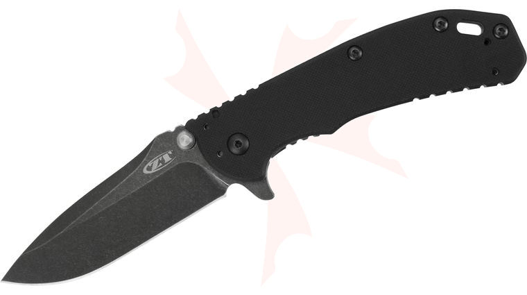 Zero Tolerance Hinderer 0566BW Assisted Flipper 3.25 inch S35VN Blackwash Blade, Black G10 with Stainless Steel Back Handle