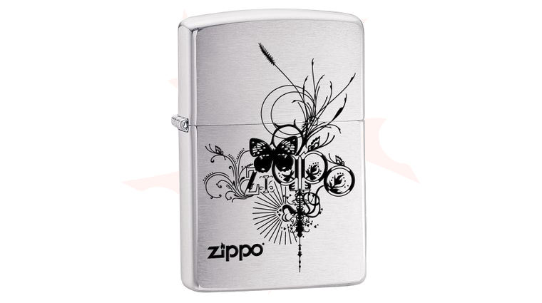 Zippo Butterfly, Brushed Chrome Classic - KnifeCenter - 24800