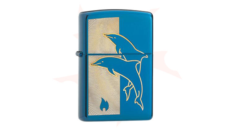 Zippo® Sapphire, Jumping Dolphins - KnifeCenter - ZIP24296
