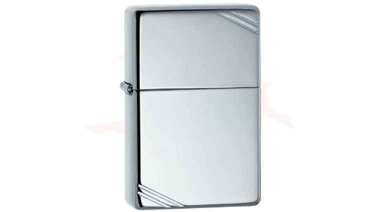 Zippo Lighter High Polish Chrome, Vintage w/ Slashes