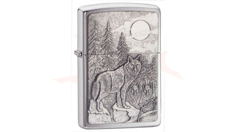Zippo Lighter Timberwolves Emblem, Brushed Chrome Classic