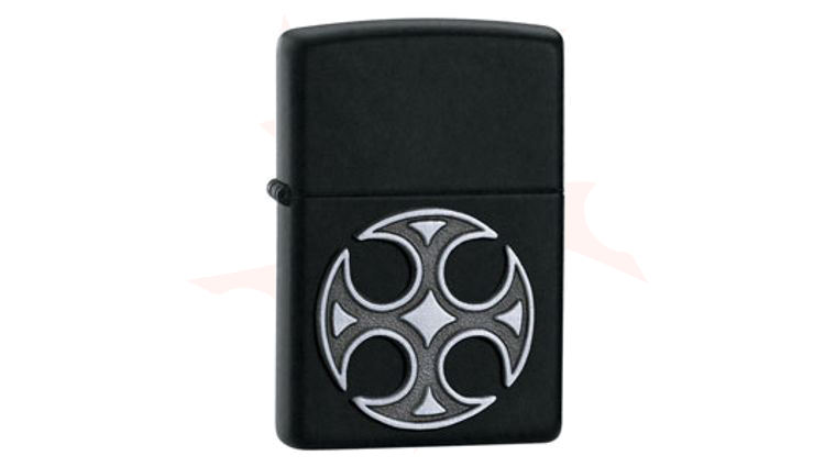 Zippo® Black Matte, Medieval Cross Emblem - KnifeCenter - ZIP20955
