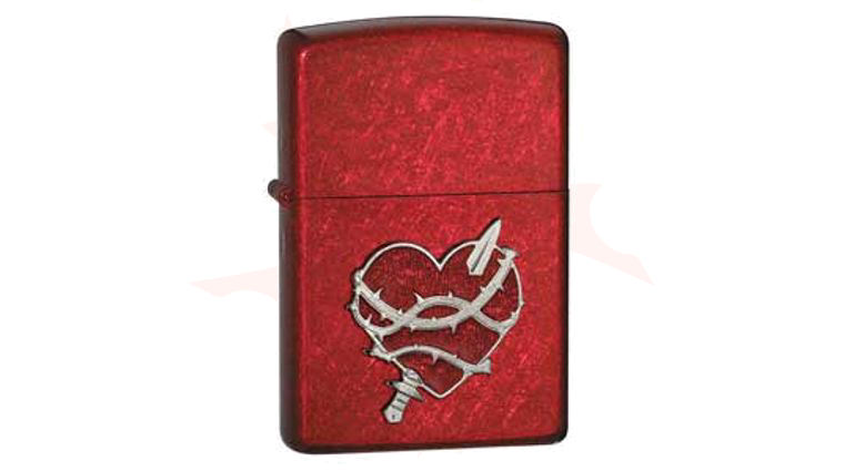 Zippo® Candy Apple Red, Heart Attack Emblem - KnifeCenter
