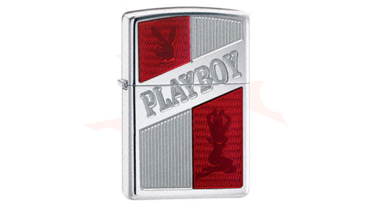Zippo® Armor High Polish Chrome, Playboy Ruby Red - KnifeCenter 