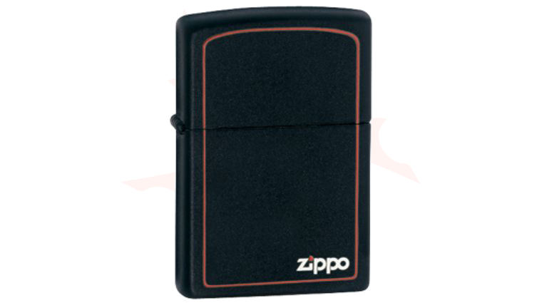 Zippo Lighter Black Matte Classic w/ Zippo Logo and Border