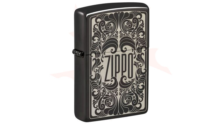 Zippo Lighter High Polish Black, Laser Engrave, Swirling Zippo