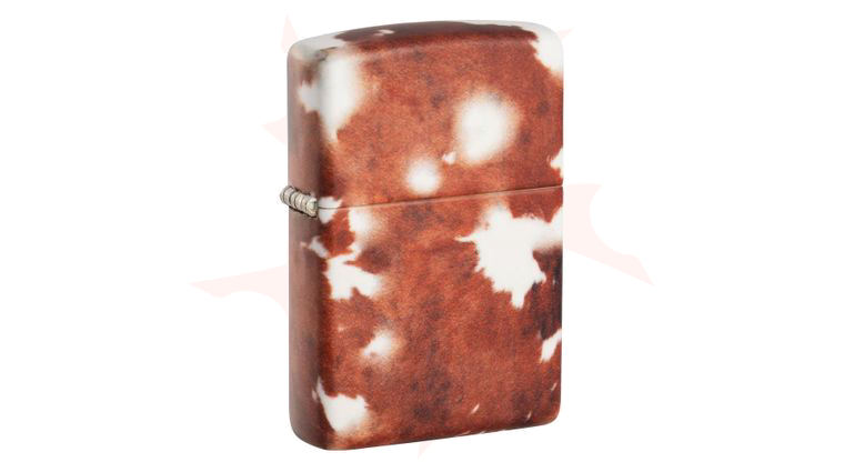 Zippo Lighter Matte 540 Color, Cow Print Design