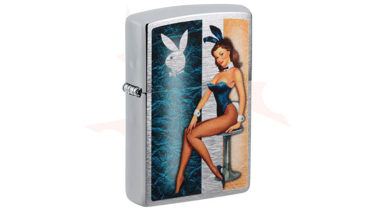 Zippo Lighter Brushed Chrome, Playboy Playmate