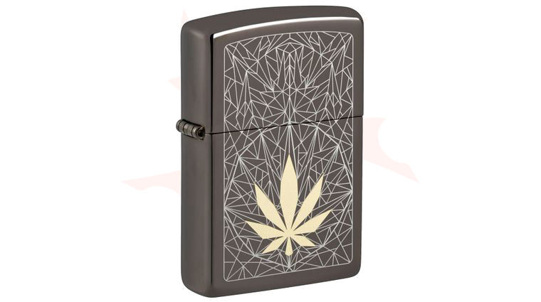 Zippo Lighter Black Ice, Symmetric Cannabis Design