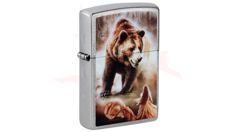 Zippo Lighter Mazzi Street Chrome, Grizzly Bear