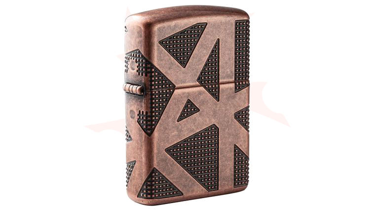 Zippo Lighter Antique Copper, MultiCut Armor, Geometric 360 Design