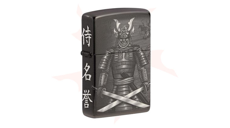 Zippo Lighter High Polish Black, Photo 360, Samurai Battle